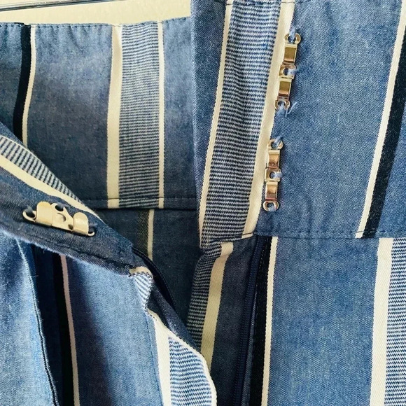 PINKYOTTO | High-Waisted Striped Paperbag 100% Cotton Pants Self Tie Belt Size S - Picture 7 of 12